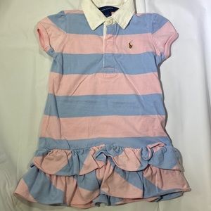 Pink & Blue Striped Knit Dress